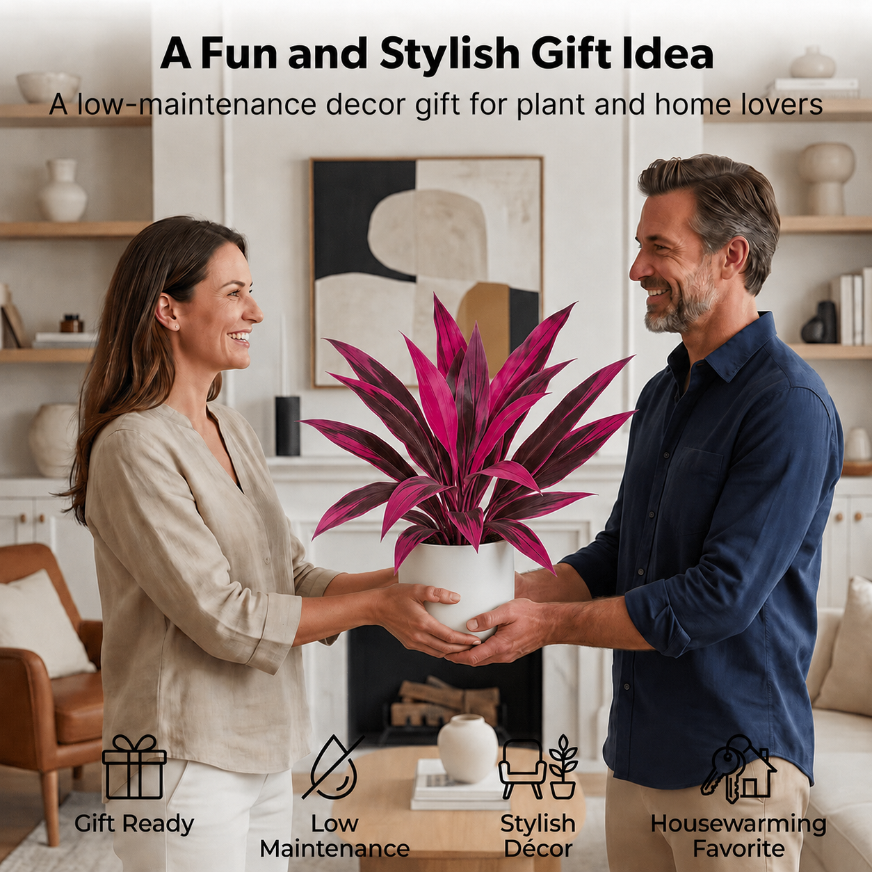 ๐ Last Day 60% OFF - Artificial Boston Fern & Dragon's Blood Tree Plants