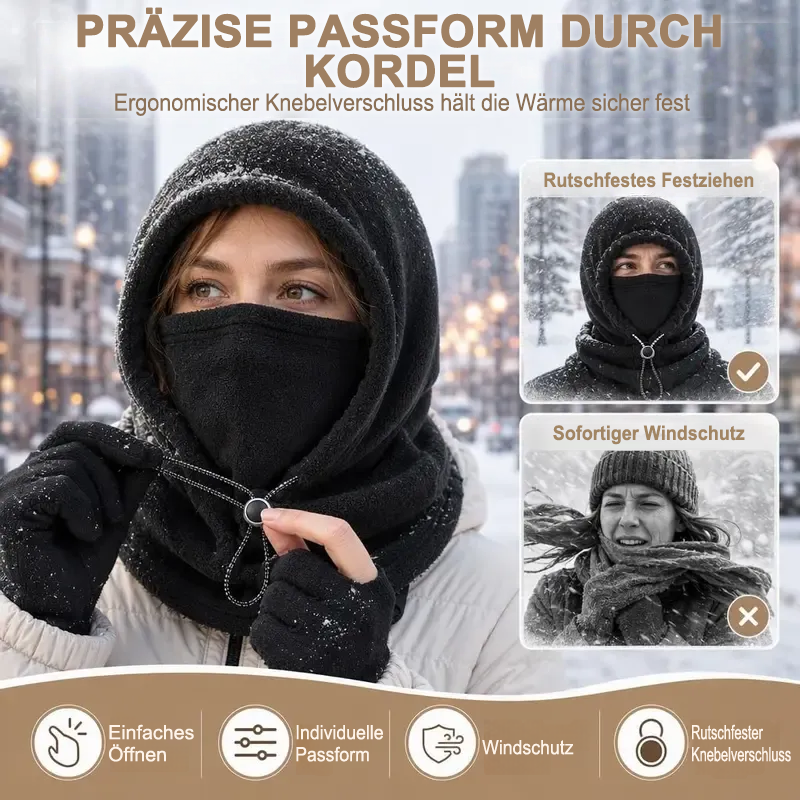 🔥 Integrierte Flanell-Gesichtsmaske mit Mütze – Winddicht & warm
