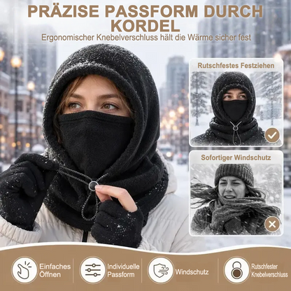 🔥 Integrierte Flanell-Gesichtsmaske mit Mütze – Winddicht & warm