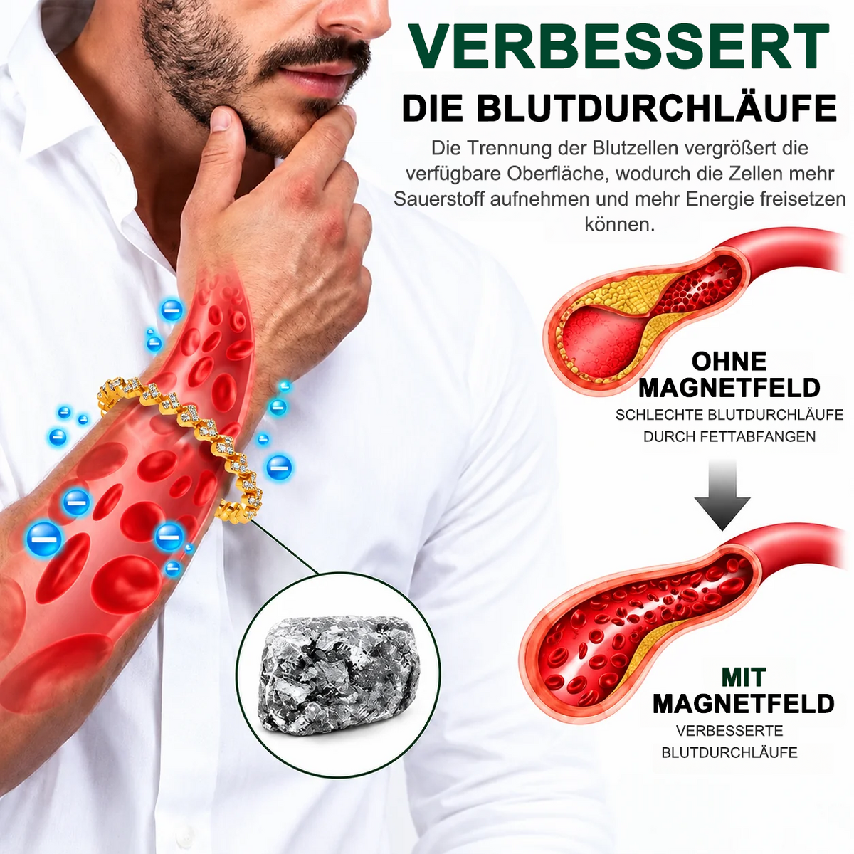 🔥 LETZTER TAG DES ANGEBOTS – 80 % RABATT 🔥 CZTICLE® Lymphatische Magnettherapie Roman Kristall Diamant Armband