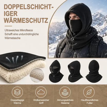 🔥 Integrierte Flanell-Gesichtsmaske mit Mütze – Winddicht & warm