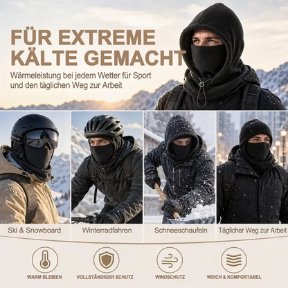 🔥 Integrierte Flanell-Gesichtsmaske mit Mütze – Winddicht & warm