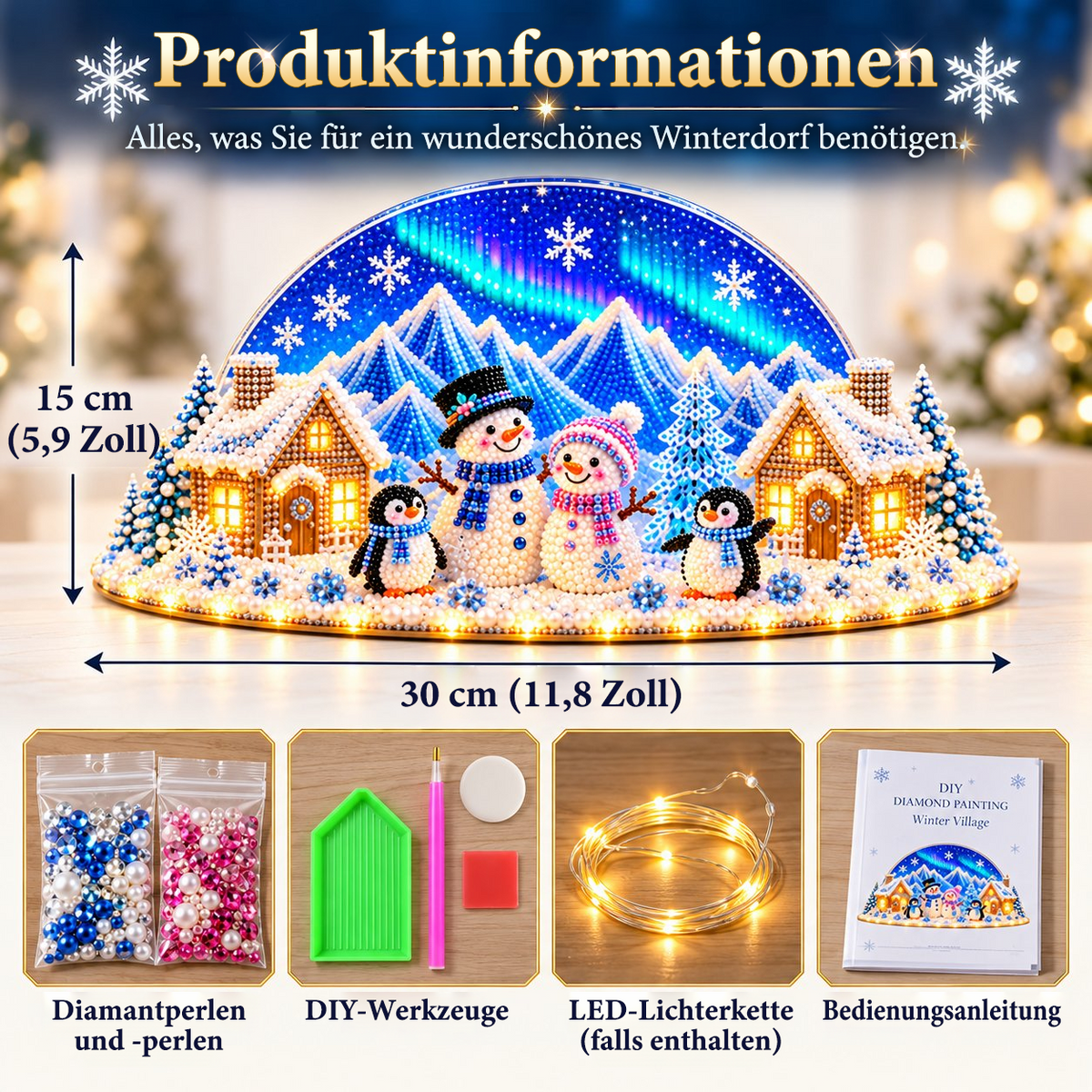 ❄️ DIY Winterwunderland mit Schmucksteinen & Perlendetails
