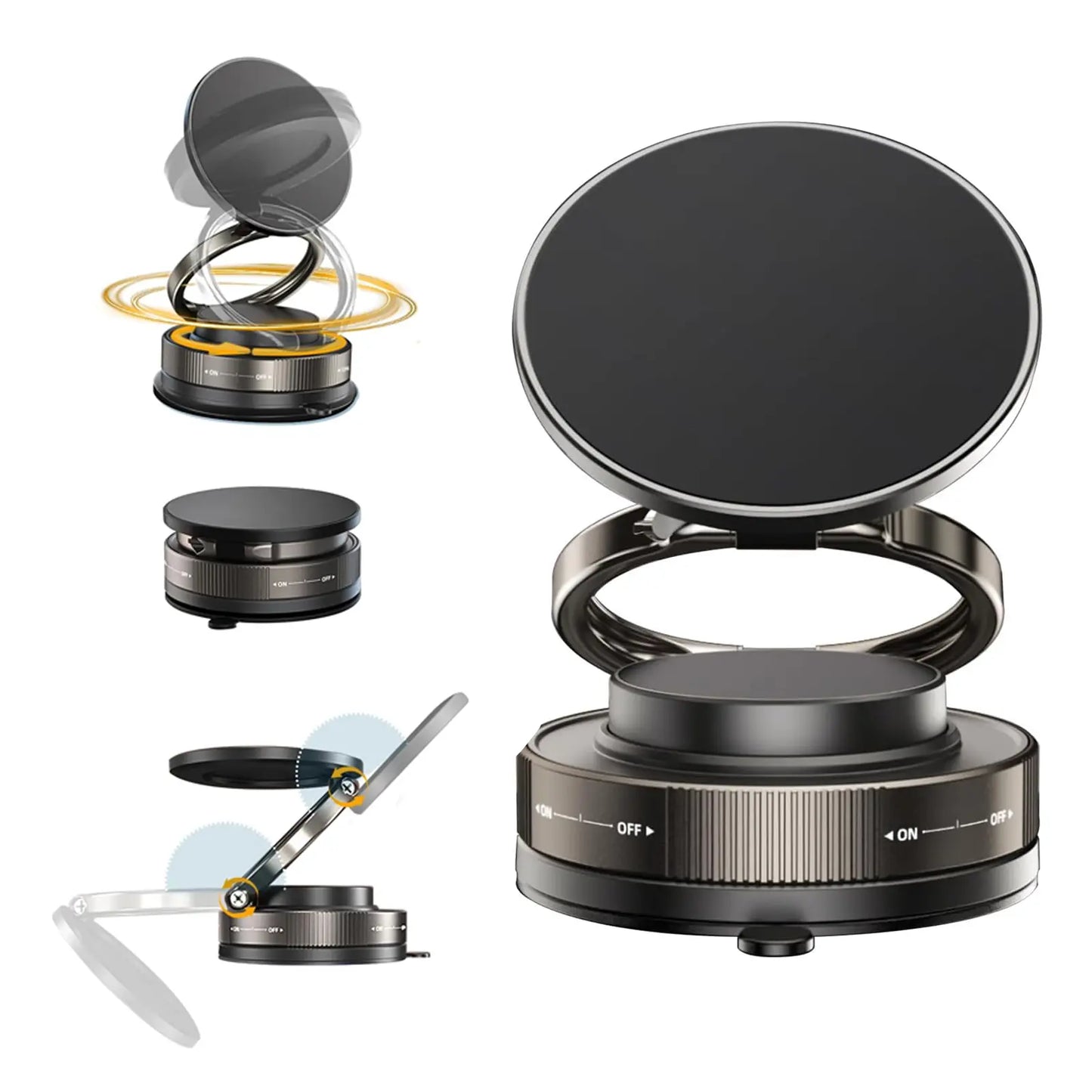 360° Adjustable Vacuum Magnetic Phone Holder, Suction Cup Phone Mount for Magsafe, Portable Cell Phone Holder for Car,Makeup/Gym/Mirror, Fit for All iphone iphone 11 and above