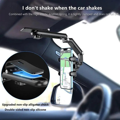 New 1080° Multi-function Sun Visor Universal 360 Degree Rotating Phone Holder exavon Suitable for Any Scene Car Holder - Rotatable and Retractable
