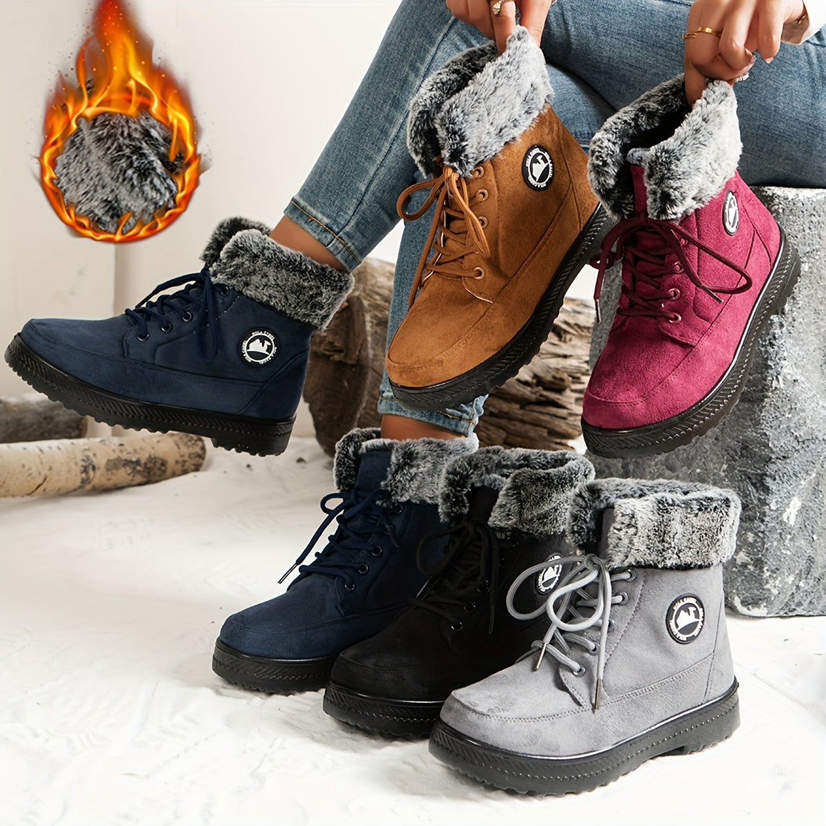 🔥 LETZTER TAG – 80 % RABATT 🔥 Damen-Winterstiefel mit orthopädischer Unterstützung, warmem Fleecefutter & hohem Schaft