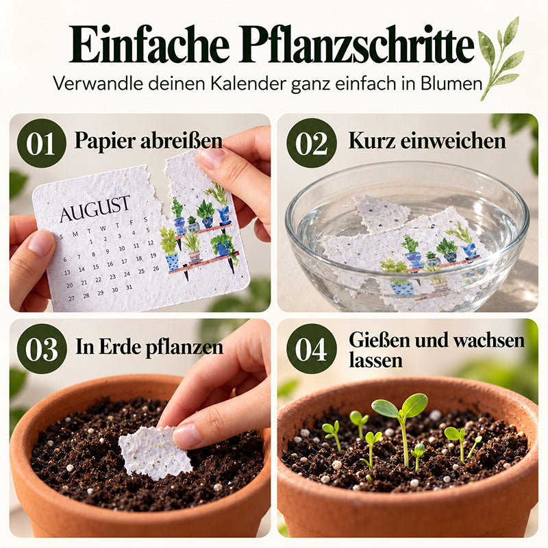 🌱 🇩🇪 Pflanzbarer Tischkalender 2027 — Ein kleines Kunstwerk. Ein Neuanfang. 📅