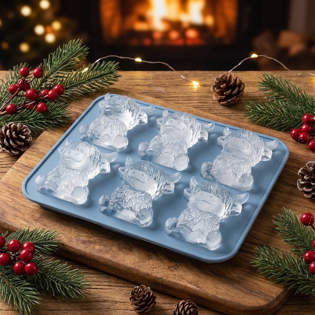🐮 Mini Highland Cow Ice Cube & Dessert Mold 🧊🍪 Cute 3D Ice for Drinks, Parties & Gifts💕