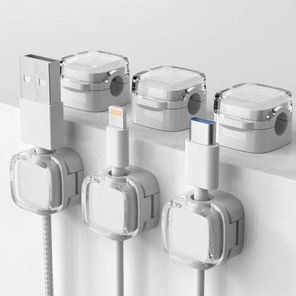 Magnetic Cord Organizer Holder, 6 Pack Wall Mounted Cable Clips, Desktop Cable Organizer Storage Management Clip, Home Organizer for Office Desk