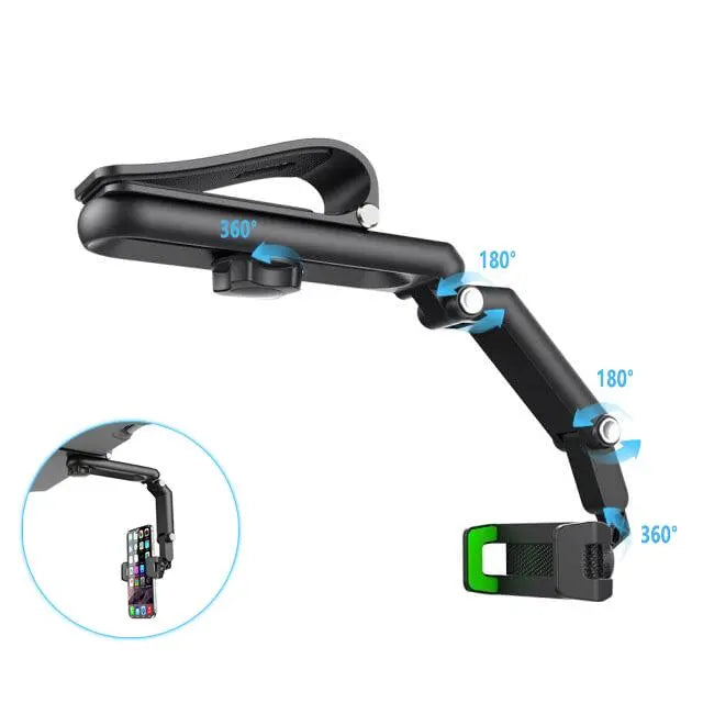 New 1080° Multi-function Sun Visor Universal 360 Degree Rotating Phone Holder exavon Suitable for Any Scene Car Holder - Rotatable and Retractable