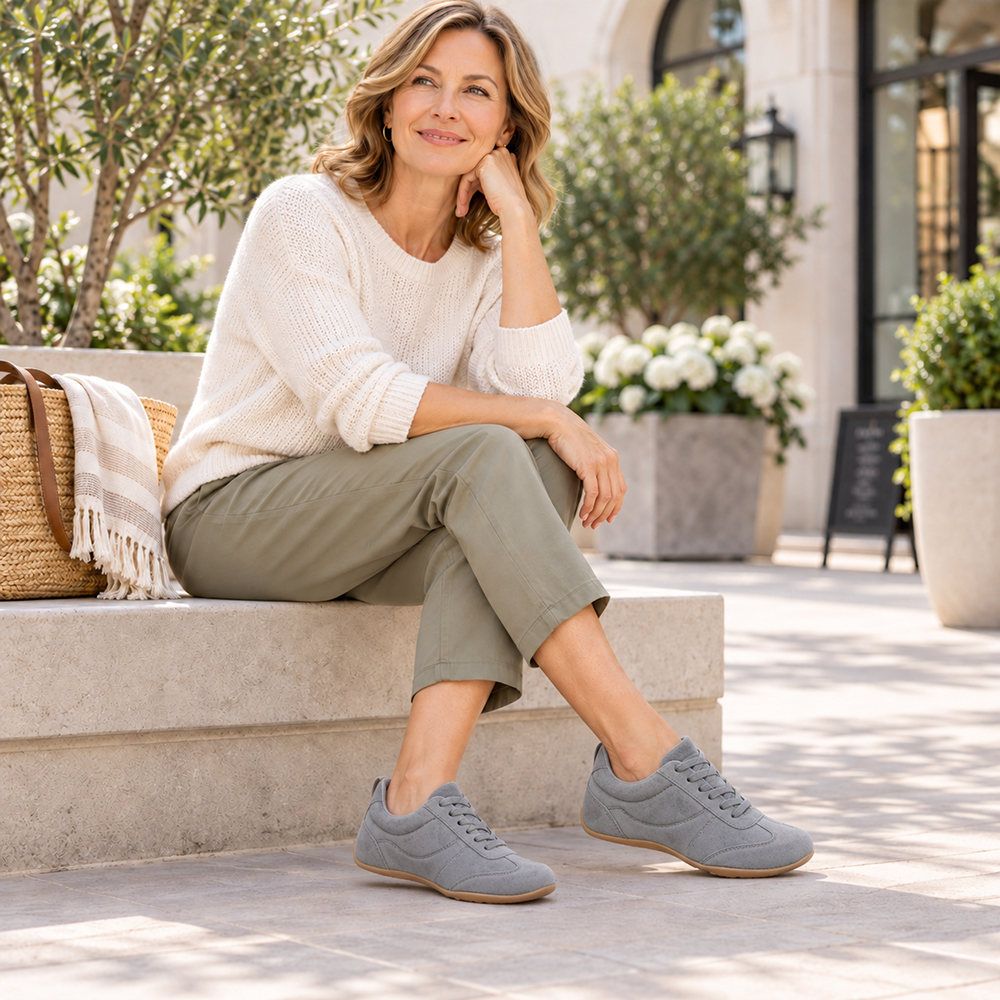 LETZTER TAG: 80 % RABATT – 👣 Damen Orthopädische Sneaker mit Fußgewölbestütze, Schnürdesign & gepolsterter flacher Sohle