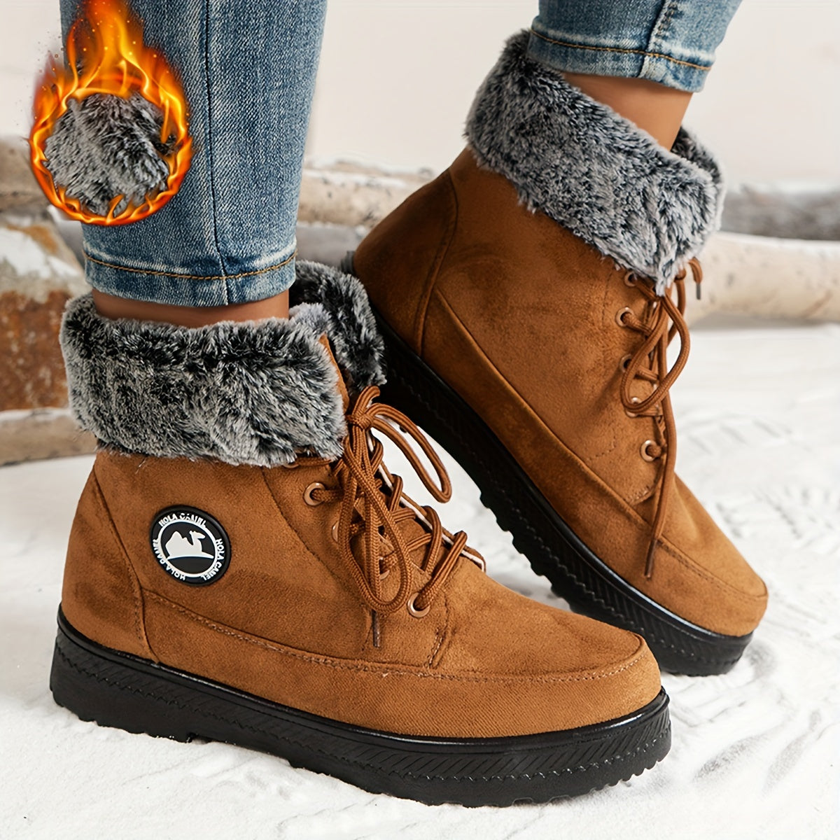 🔥 LETZTER TAG – 80 % RABATT 🔥 Damen-Winterstiefel mit orthopädischer Unterstützung, warmem Fleecefutter & hohem Schaft