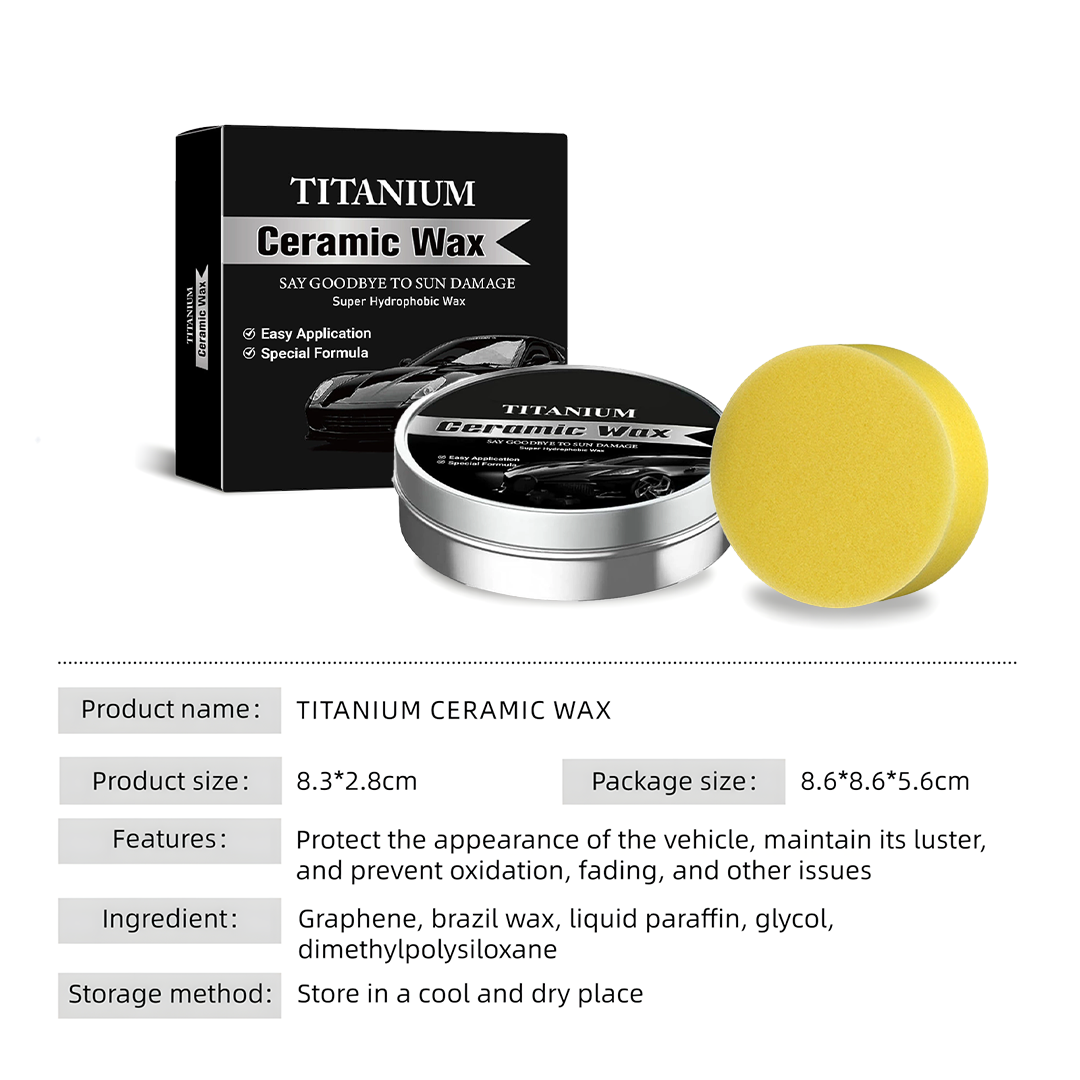 Titanium Ceramic Wax Cream — Mirror Gloss & Long-Lasting Protection in 15 Minutes
