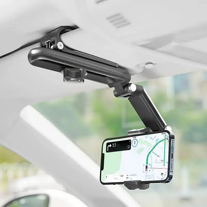 New 1080° Multi-function Sun Visor Universal 360 Degree Rotating Phone Holder exavon Suitable for Any Scene Car Holder - Rotatable and Retractable