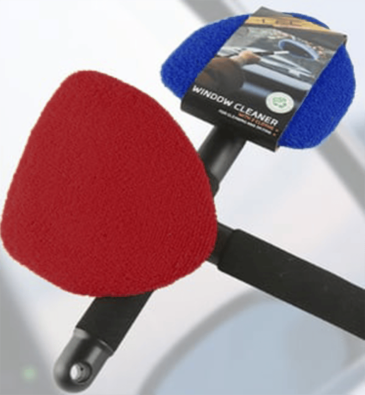 💥 💥  🔥  Windshield Cleaning Tool,  with 4 Reusable and Washable Microfiber Pads and Extendable Handle
