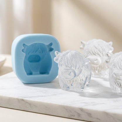 🐮 Mini Highland Cow Ice Cube & Dessert Mold 🧊🍪 Cute 3D Ice for Drinks, Parties & Gifts💕