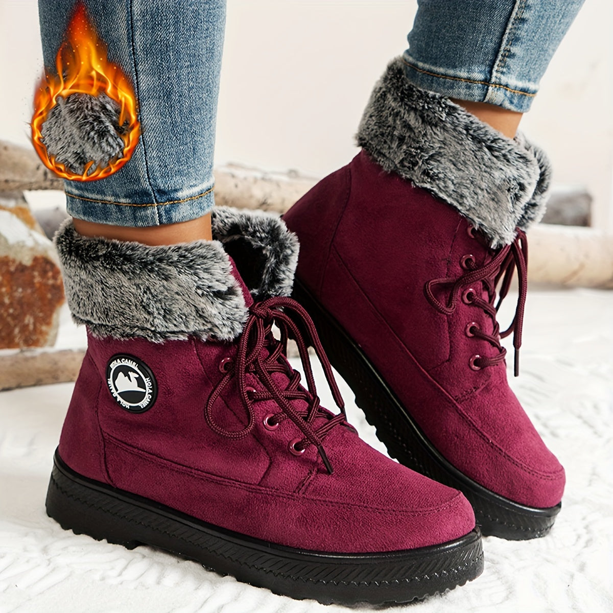 🔥 LETZTER TAG – 80 % RABATT 🔥 Damen-Winterstiefel mit orthopädischer Unterstützung, warmem Fleecefutter & hohem Schaft