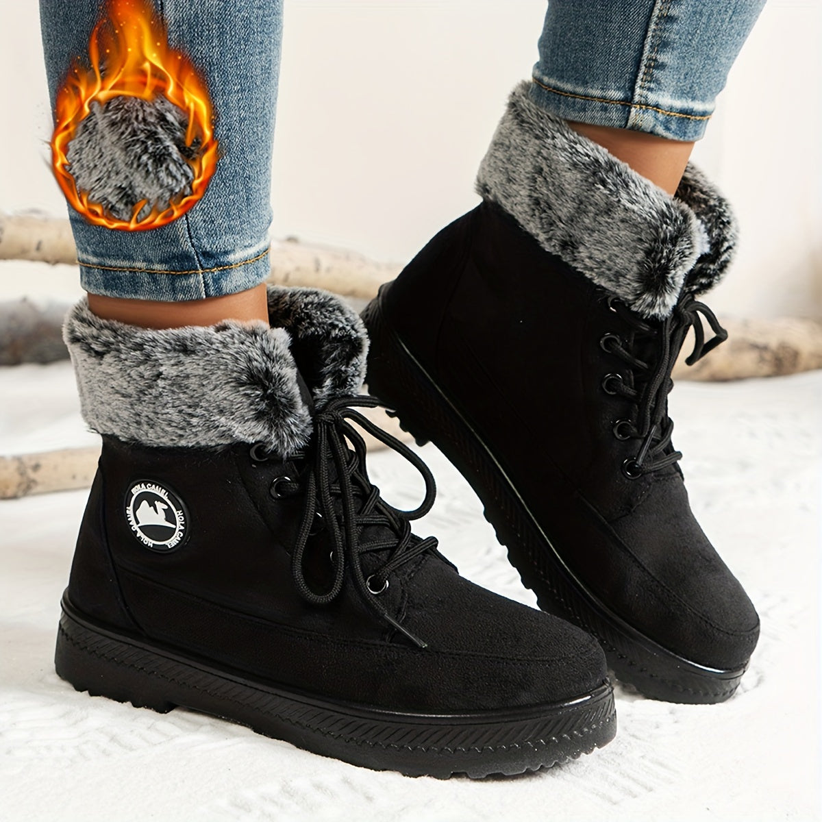 🔥 LETZTER TAG – 80 % RABATT 🔥 Damen-Winterstiefel mit orthopädischer Unterstützung, warmem Fleecefutter & hohem Schaft