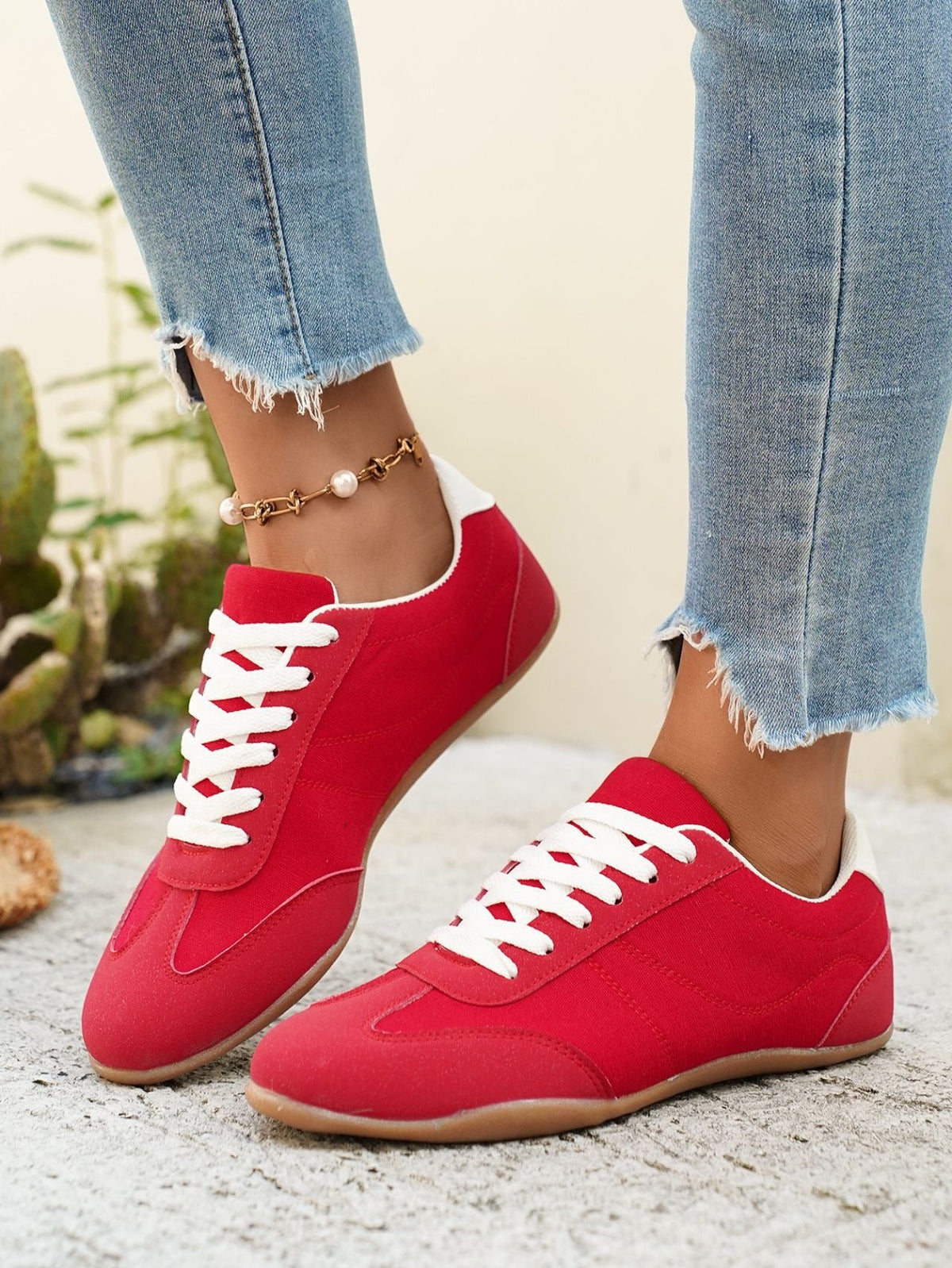 LETZTER TAG: 80 % RABATT – 👣 Damen Orthopädische Sneaker mit Fußgewölbestütze, Schnürdesign & gepolsterter flacher Sohle
