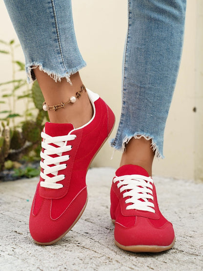 LETZTER TAG: 80 % RABATT – 👣 Damen Orthopädische Sneaker mit Fußgewölbestütze, Schnürdesign & gepolsterter flacher Sohle